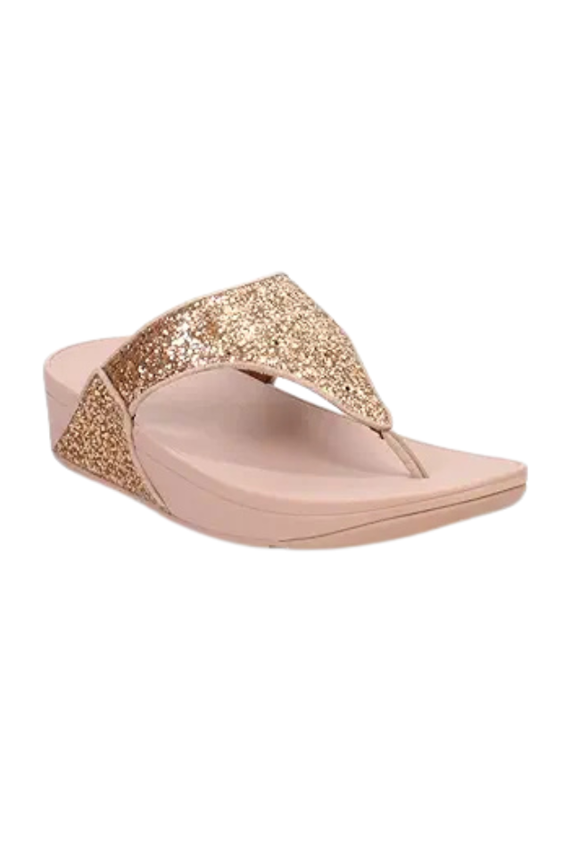 Fit Flop Lulu Multi Tonal Glitter Toe Post Sandal - Nude Rose Mix