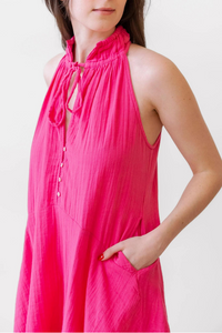 Elan 2 Dress Halter Vneck - Hot Pink