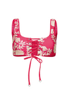 Maaji Light Pink Flower Red Dazzle Top - Red