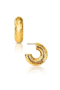 Ellie Vail Kirby Hammered Tub Hoop Earring - Gold