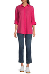 Elan 2 Top Button Down - Hot Pink