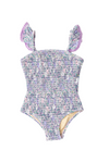 SC 1 pc Smocked Swimsuit - Flower Power Purple