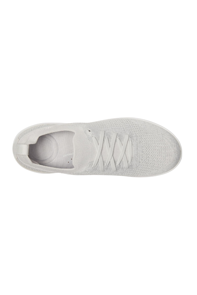 Fit Flop Super-Q Knit Slip On Laced Sneaker - Arctic Grey/Silver