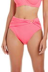 Bleu Shirred Hi Waisted - Bardot Blush