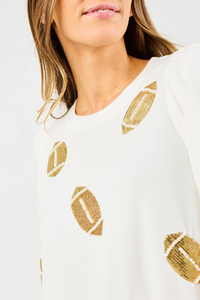MS Tina Top - Sequin Footballs