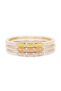 BuDhaGirl Three Queens All Weather Bangles - Clear Crystal