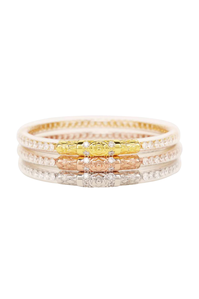 BuDhaGirl Three Queens All Weather Bangles - Clear Crystal