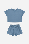 Rylee + Cru Girls Waffle Set - Ocean