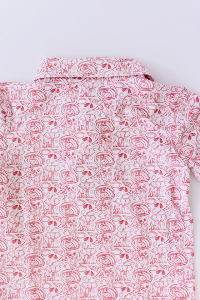Studio Smocks Elephant Polo - Red/White
