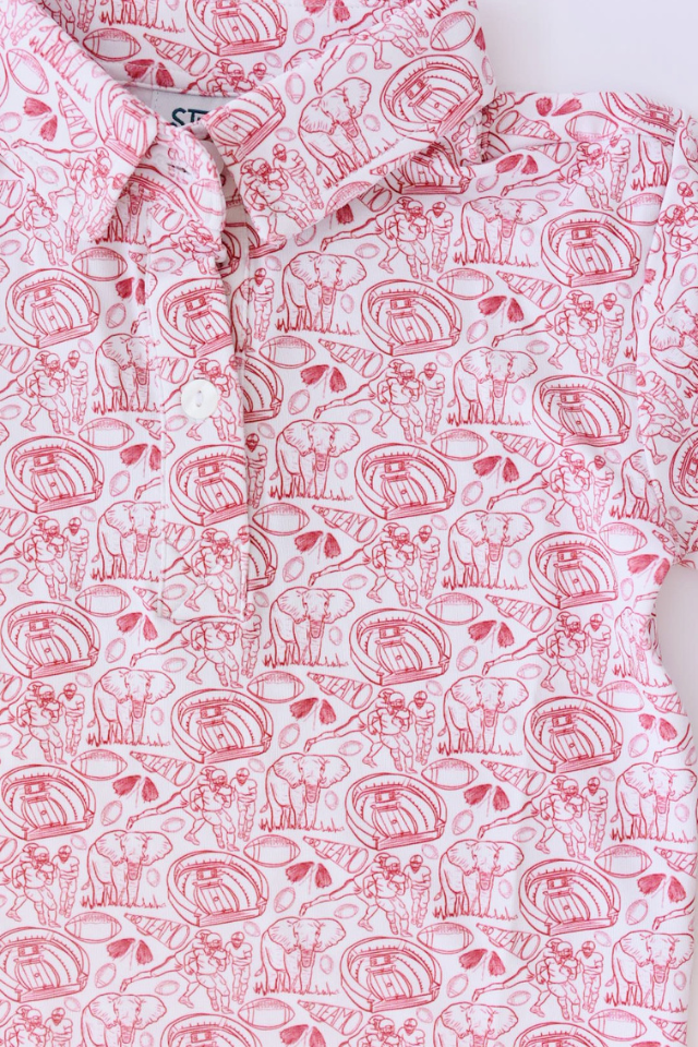 Studio Smocks Elephant Polo - Red/White