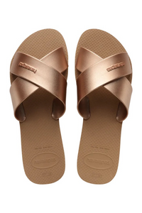 Havaianas Aqua Metallic Sandal - Rose Gold