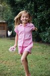 Pleat Courtney Top - Party Pink