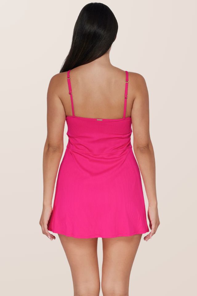 Sunsets Naomi Swim Dress - Begonia Sandbar Rib