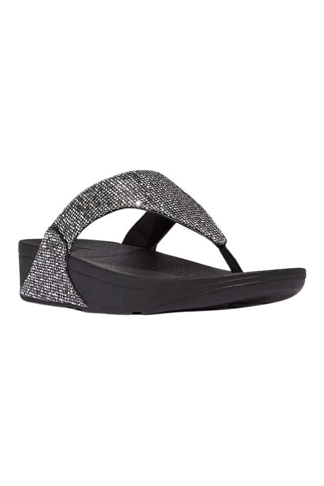 Fit Flop Lulu Glitterball Toe Post Sandals - Silver