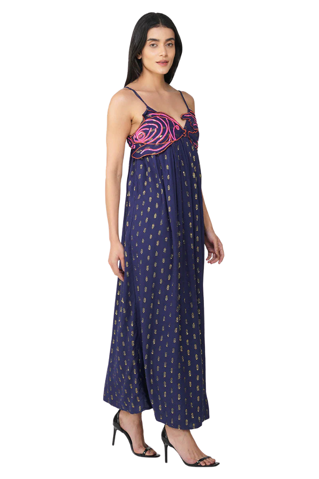 A&B Bowfin Fish Embellished Lurex Dress