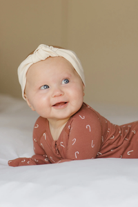 Quincy Mae Bamboo Zip Footie - Candy Canes