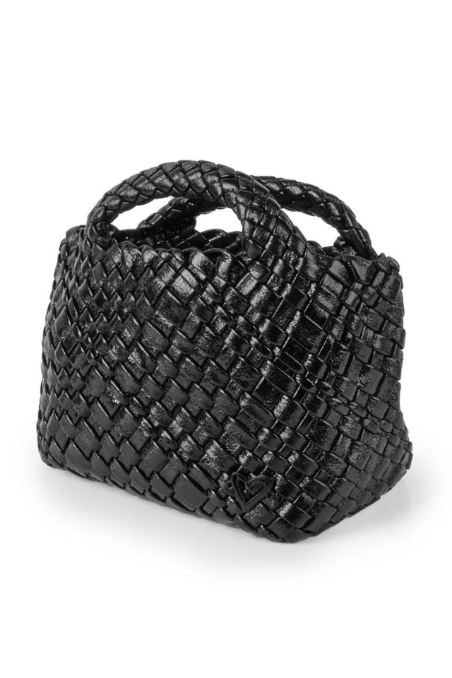 PreneLOVE Tiny Woven Tote - Metallic Black