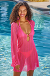 Becca Golden Crochet Tunic - Punch