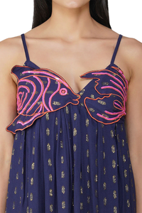 A&B Bowfin Fish Embellished Lurex Dress