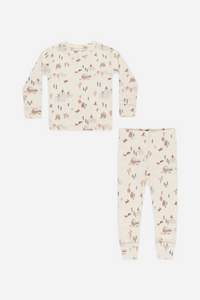 Rylee + Cru Organic Long Sleeve Pajama Set - Winter Town