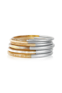 Sunshine Tienda - Metallic Silver Mix Bangle Set