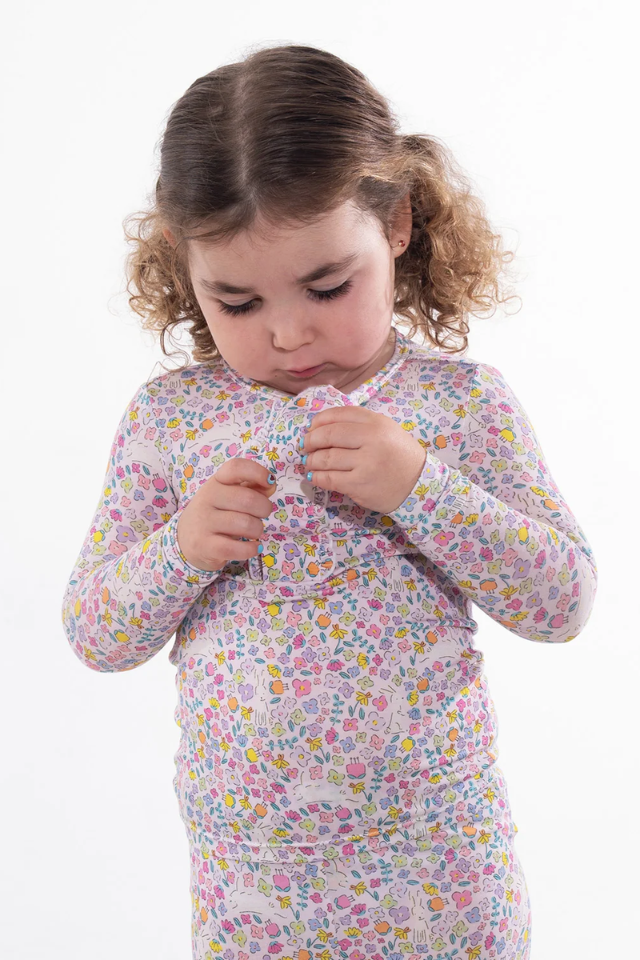 Magnetic Me Modal Ruffle Long Sleeve PJ - Bunny Blossom