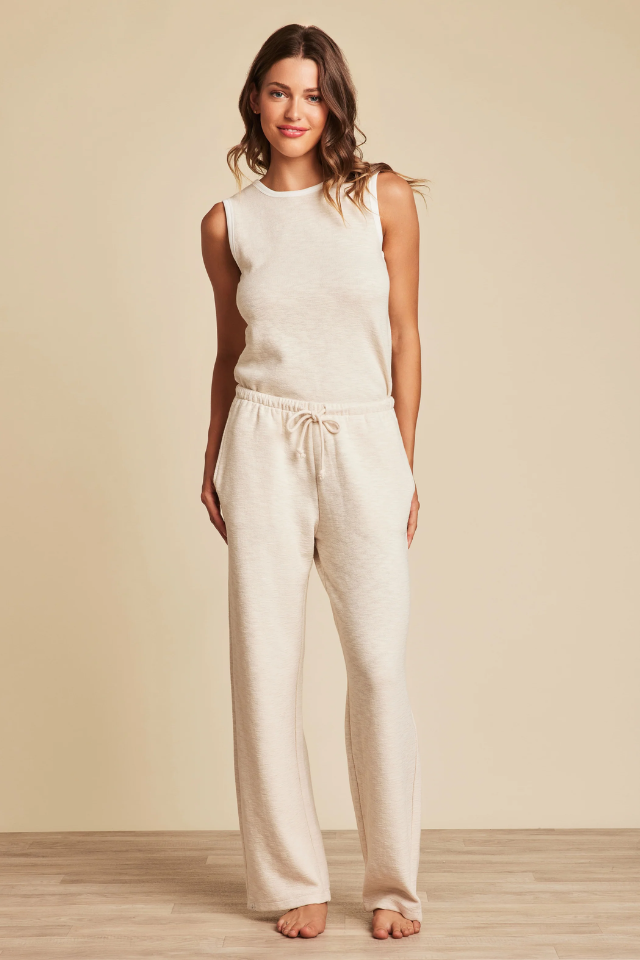 Barefoot Dreams Malibu Collection Double Knit Pant- Sand Dune