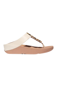 Fit Flop Fino Resin Hoop Leather Toe Post Sandals - Paris Beige