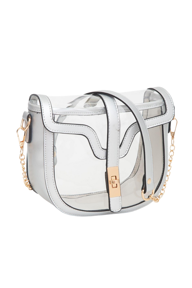 Judson Clear Tote Bag With Vegan Leather