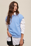 Listical Short Sleeve Boxy Crew Neck Sweater - Bright Blue