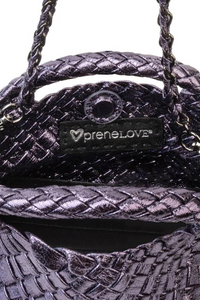 PreneLOVE Tiny Woven Tote - Metallic Purple