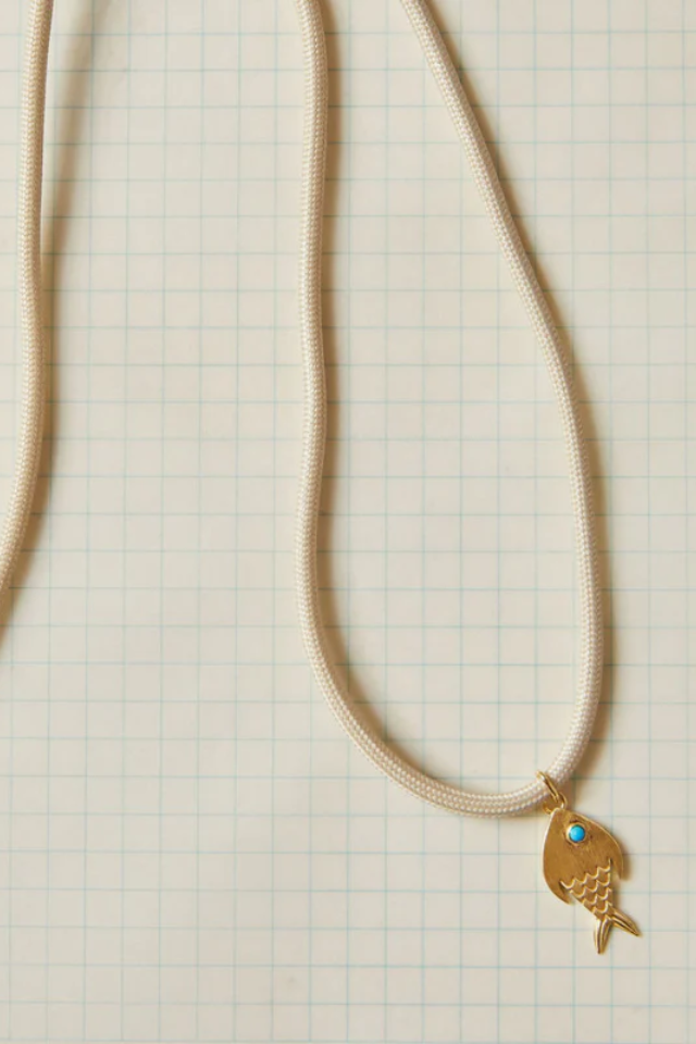 Hart Dune Ecru Necklace Cord with Fish Charm