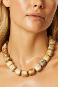 Ellie Vail Uma Oversized Beaded Necklace - Gold