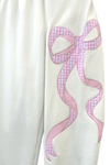 KatieJ NYC Dylan Bow Pant - Pink Seersucker