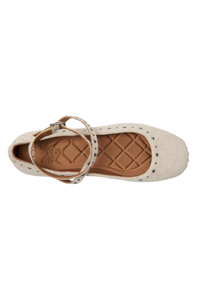Free People Grace Gems Ballet Flat - Sand Hairy
