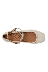 Free People Grace Gems Ballet Flat - Sand Hairy