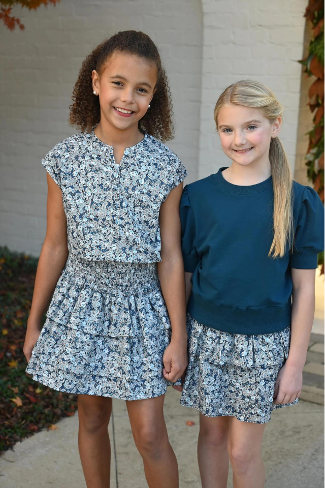 Pleat Sally Skirt - Blue Floral – Seaside Shoes & Swim Pleat Sally Skirt - Blue Floral – Seaside Shoes & Swim