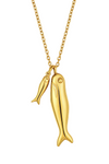 Ellie Vail Clifton Double Fish Necklace - Gold