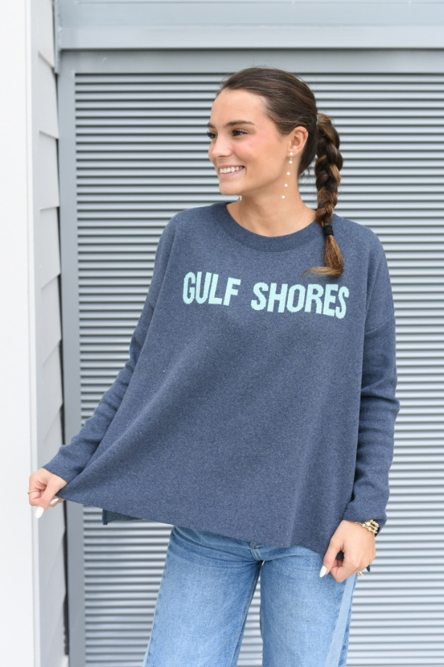 Everyday Relaxed Sweater Gulf Shores - Jeans/Aqua