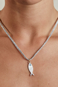 HART Silver Lurex Cord with Silver Fish