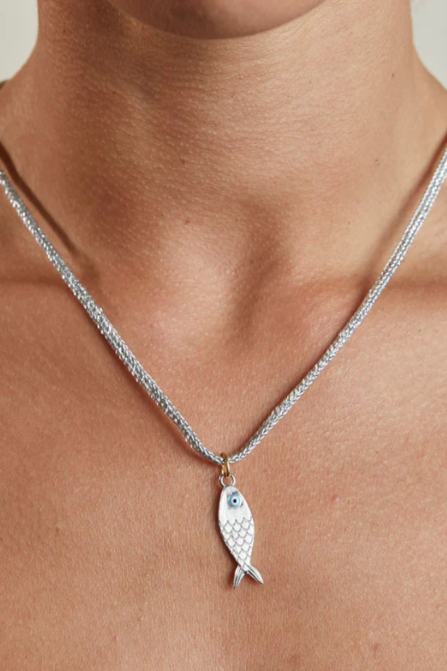 HART Silver Lurex Cord with Silver Fish