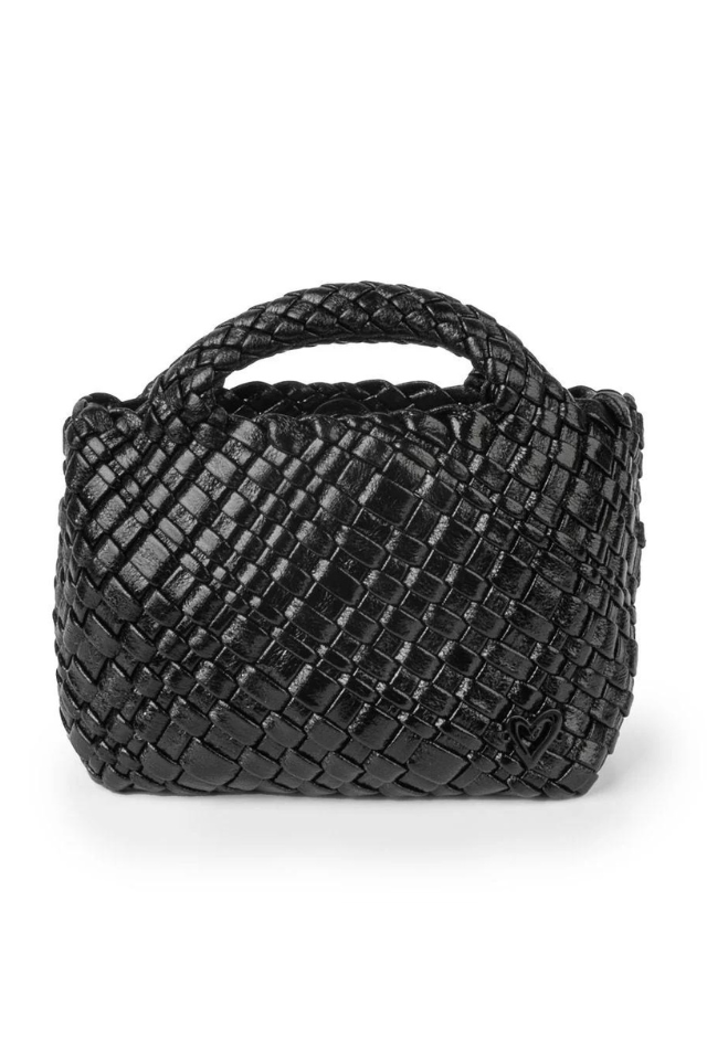 PreneLOVE Tiny Woven Tote - Metallic Black