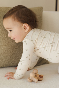 Quincy Mae Bamboo Zip Footie - Trees