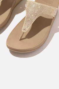 Fit Flop Lulu Crystal Embellished Toe Post Sandal - Latte Beige