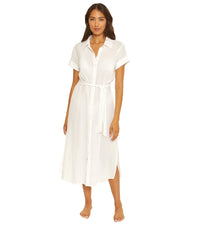 Becca Gauzy Shirt Dress - White