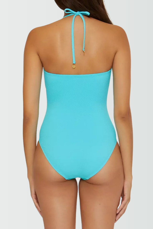 Trina Turk Coco Bandeau Maillot - Blue Pearl