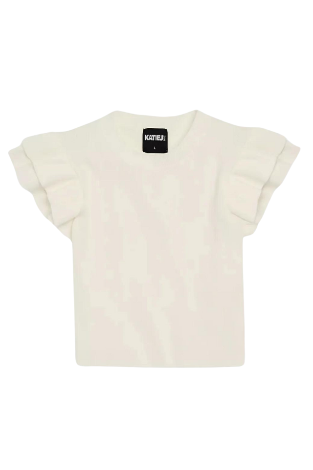 KatieJ NYC Isla LS Top - Winter White