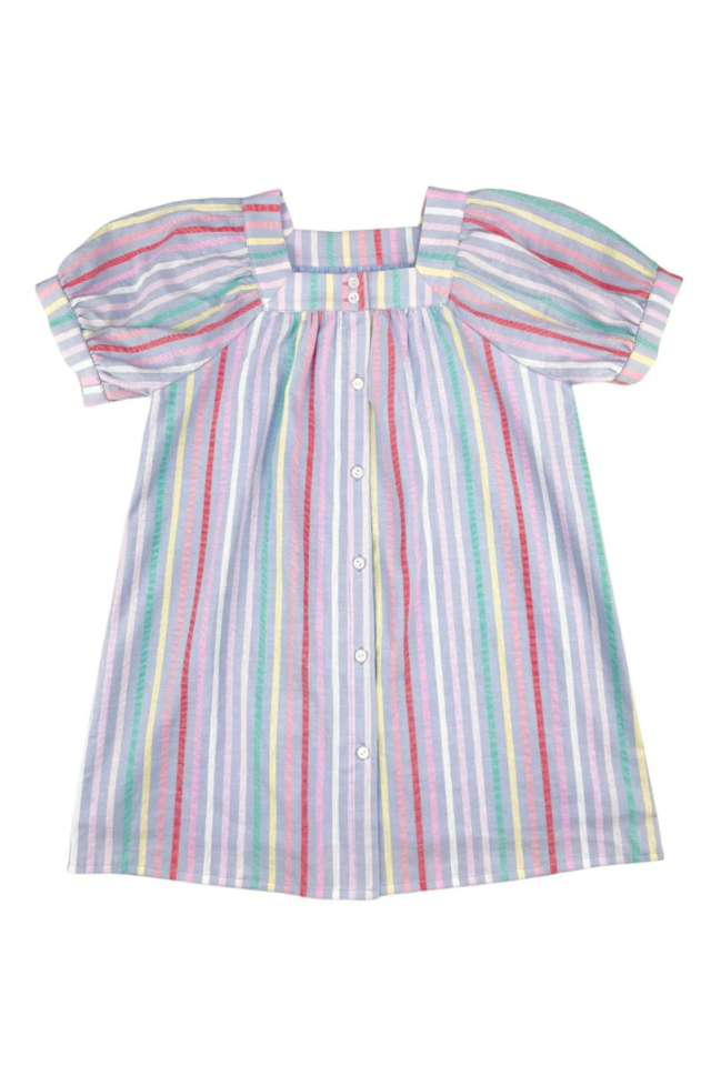 Pleat Marie Dress - Sorbet Stripe