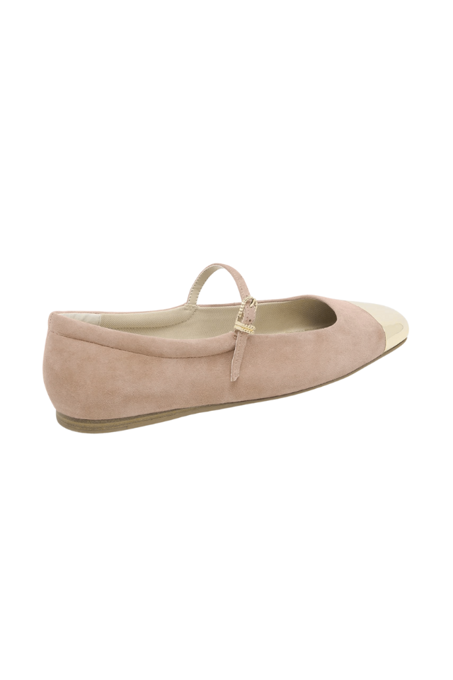 Dolce Vita Reyes Toe Cap Ballet Flats - Tan Suede