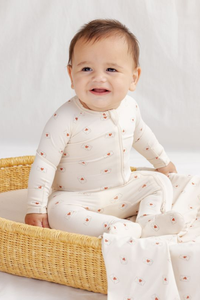 Quincy Mae Bamboo Zip Footie - Valentine